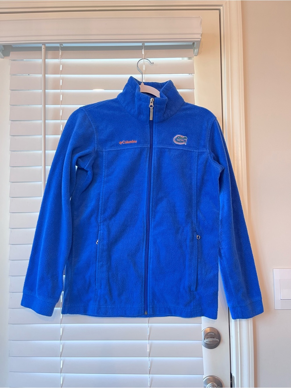 Columbia Kids Bright Blue Full-Zip Fleece Jacket Size Large *Small Flaw*